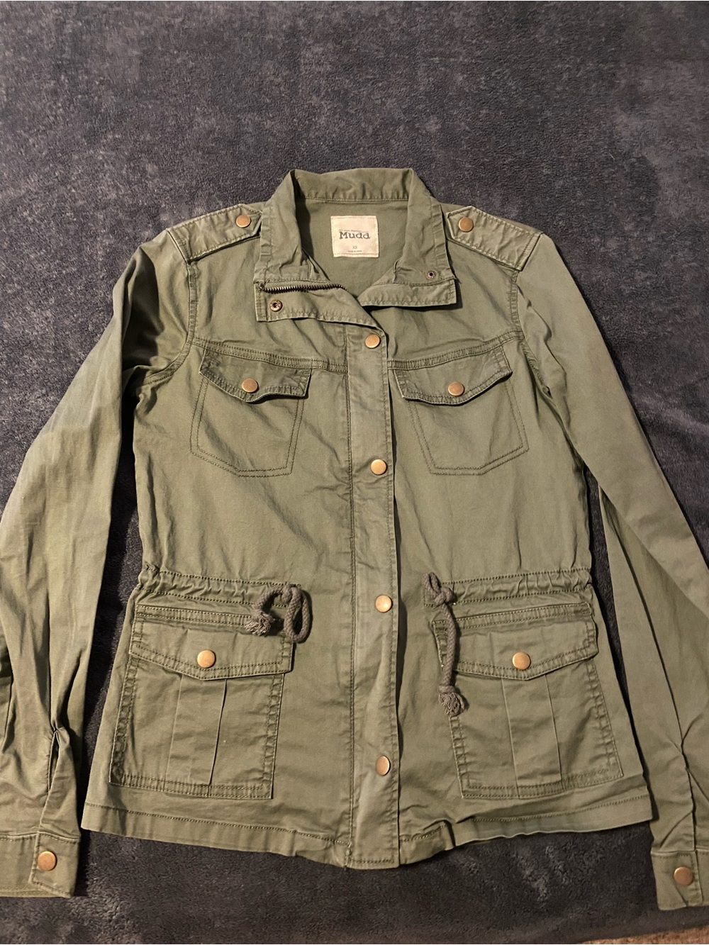Mudd Olive Green Utility Jacket with Drawstring Waist